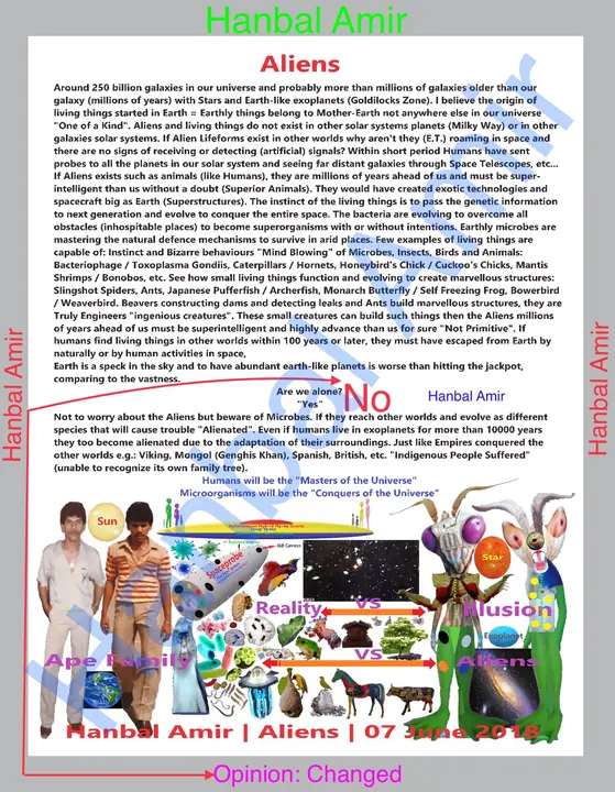 Aliens · Opinion Changed, article by Hanbal Amir, 7 June 2018
