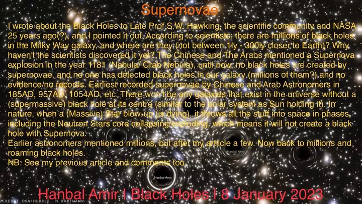 Black Holes · Supernovae, article by Hanbal Amir, 8 January 2023