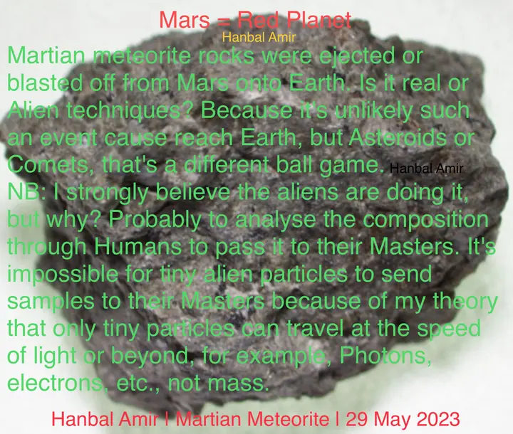 Martian Meteorite, article by Hanbal Amir, 29 May 2023