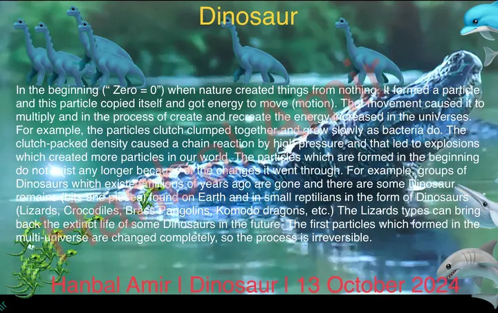 Dinosaur, article by Hanbal Amir, 13 October 2024