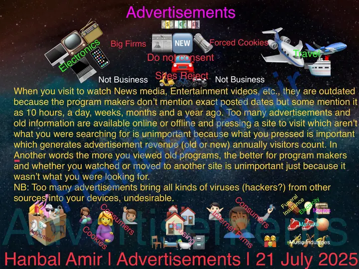 Advertisements, article by Hanbal Amir, 21 July 2025