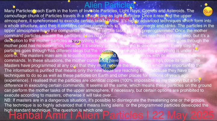 Alien Particles, article by Hanbal Amir, 22 May 2025