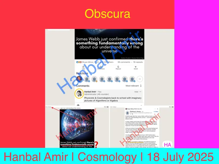Cosmology · Obscura, article by Hanbal Amir, 18 July 2025
