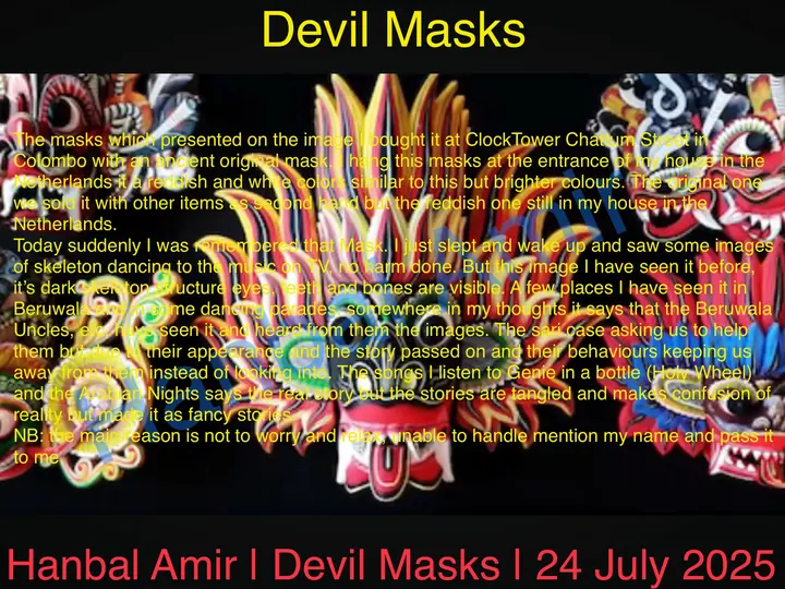 Devil Masks, article by Hanbal Amir, 24 July 2025