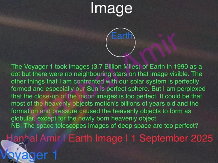 Earth Image · Voyager 1, article by Hanbal Amir, 1 September 2025
