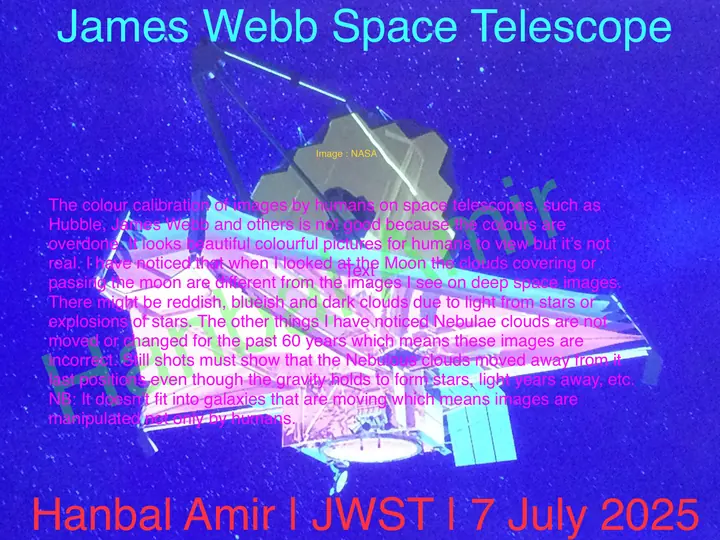 JWST · Colour Calibration, article by Hanbal Amir, 7 July 2025